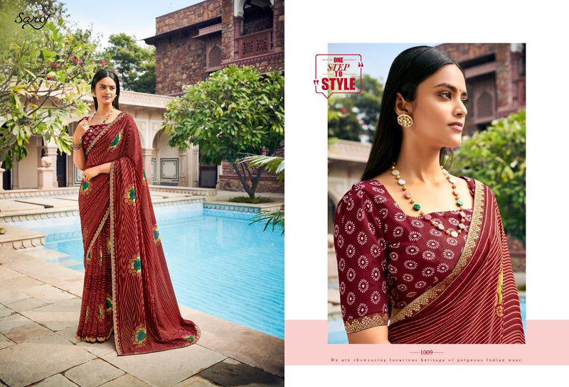 Saroj Jharna Printed Renial Stylish Festive Wear Fancy  Sarees