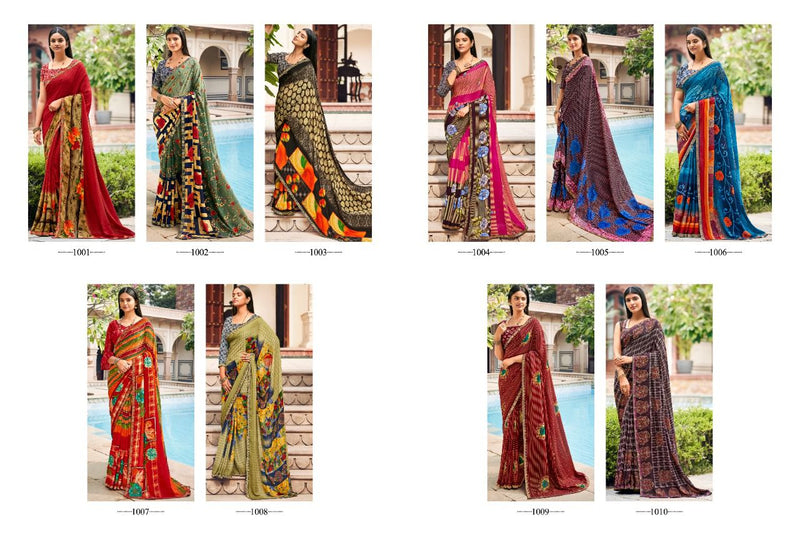 Saroj Jharna Printed Renial Stylish Festive Wear Fancy  Sarees