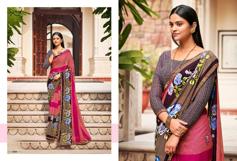 Saroj Jharna Printed Renial Stylish Festive Wear Fancy  Sarees
