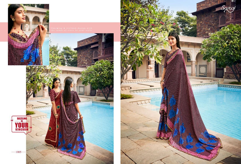 Saroj Jharna Printed Renial Stylish Festive Wear Fancy  Sarees