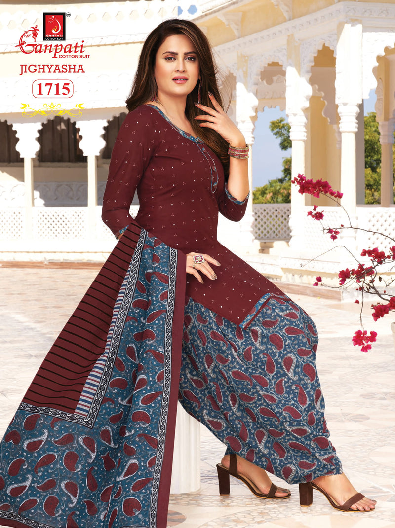 Ganpati Jighyasha Vol 17 Pure Cotton With Printed Work Stylish Designer Casual Wear Salwar Suit