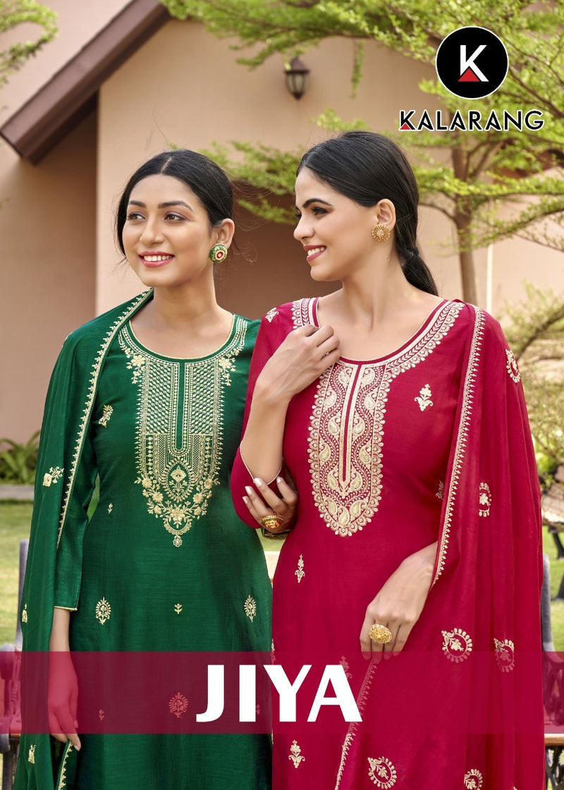 Kalarang Jiya Silk With Heavy Beautiful Work Stylish Designer Festive Wear Fancy Salwar Suit