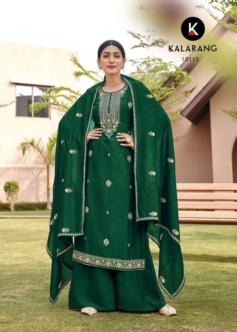 Kalarang Jiya Silk With Heavy Beautiful Work Stylish Designer Festive Wear Fancy Salwar Suit