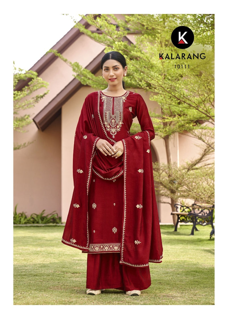Kalarang Jiya Silk With Heavy Beautiful Work Stylish Designer Festive Wear Fancy Salwar Suit