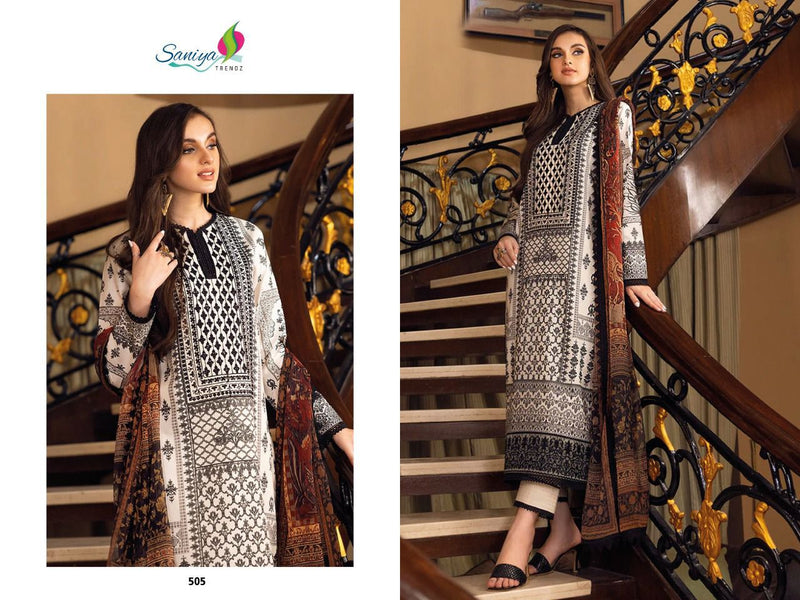 Saniya Trends Jofa Collection Vol 5 Cambric Cotton With Fancy Embroidery Work Stylish Designer Attractive Look salwar Kameez