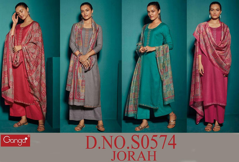 Ganga Jorah Pure Cotton With Heavy Embroidery Work Stylish Designer Festive Wear Casual Look Salwar Suit