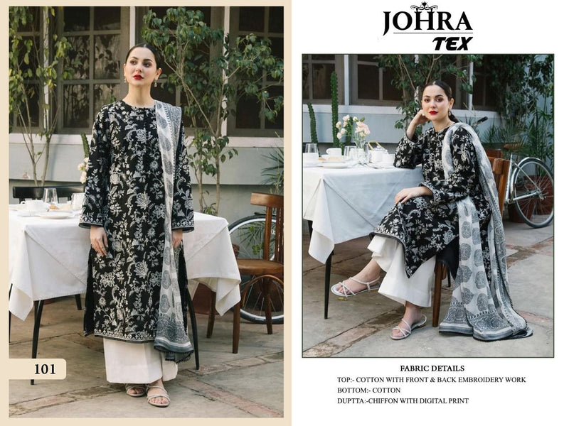 Johra Tex JT 101 Cotton Embroidered Pakistani Style Festive Wear Salwar Suits