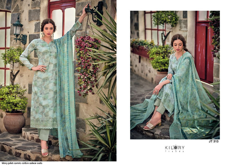 Kilory Trends Juliet Cambric Cotton Printed Festive Wear Salwar Suits With Embroidery Work & Digital Print