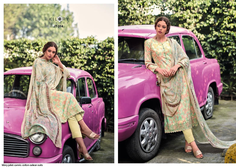 Kilory Trends Juliet Cambric Cotton Printed Festive Wear Salwar Suits With Embroidery Work & Digital Print
