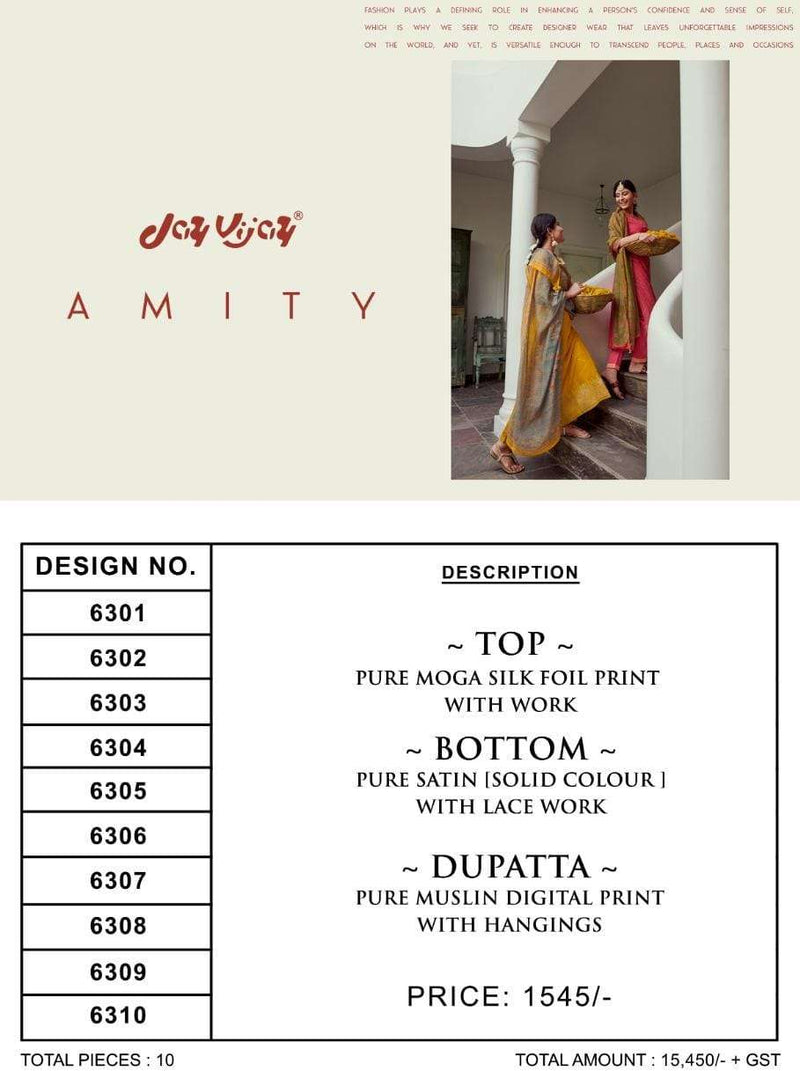 Jay Vijay Amity Moga Silk Fency designer salwar Kameez