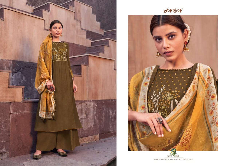 Jay Vijay Launch By Nazakat Bemberg Silk With Embroidery Work Exclusive Salwar Kameez