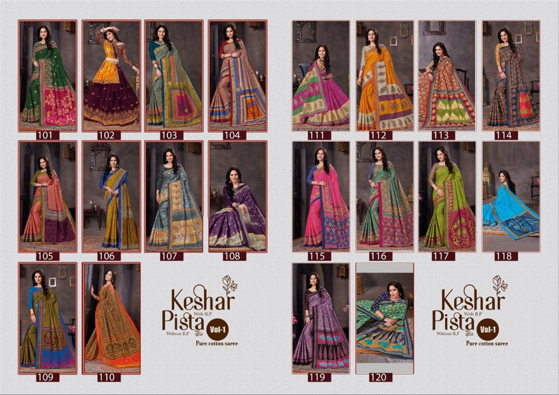 Jk Cotton Keshar Vol 1 Pure Cotton Casual Wear Sarees Collection