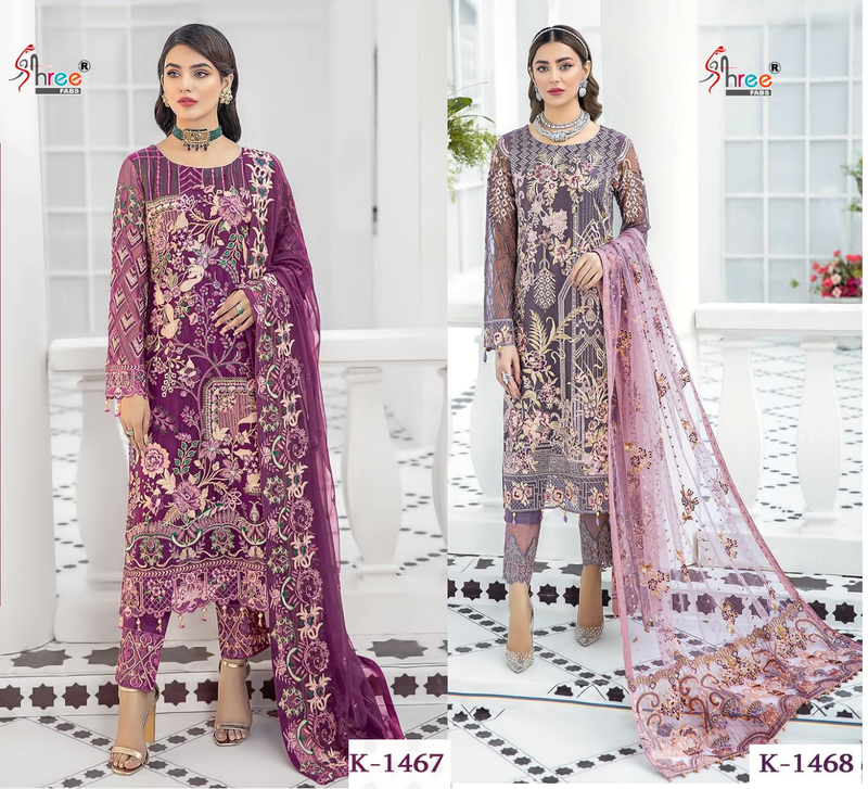 Shree Fab K 1467 And K 1468 Fox Georgette Designer Pakistani Style Party Wear Salwar Suits