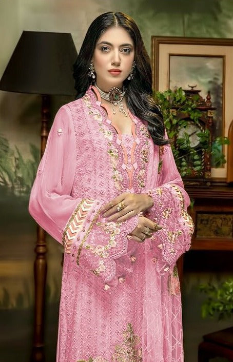 Shree Fabs K 1514 Fox Georgette Beautiful Pakistani Style Embroidered Party Wear Salwar Suits