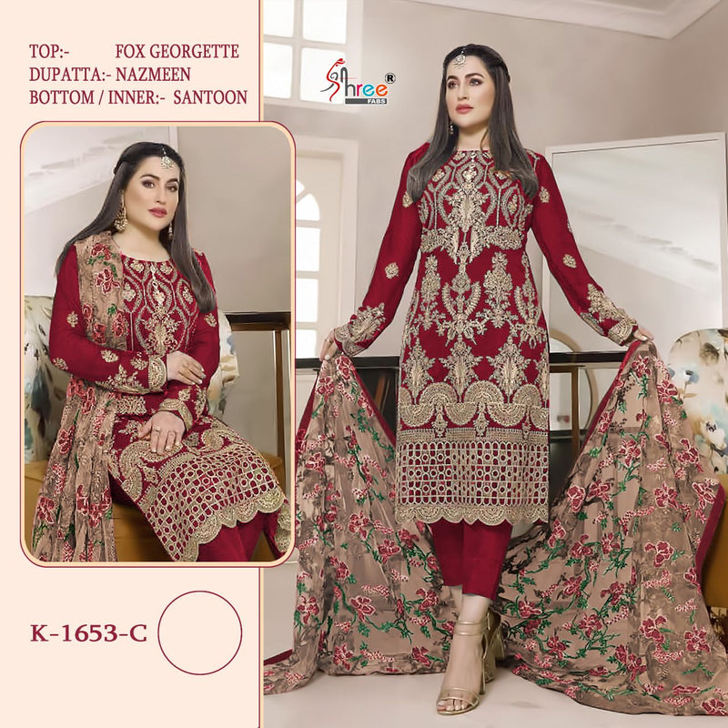 Shree Fabs K 1563 C Georgette With Heavy Embroidery Work Stylish Designer Pakistani Wedding Wear Salwar Kameez