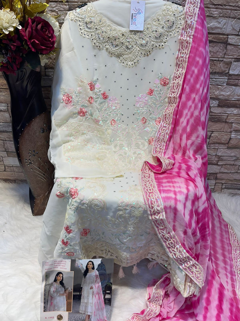 Shree Fabs K 1593 Georgette With Beautiful Embroidery Work Stylish Designer Party Wear Salwar Kameez