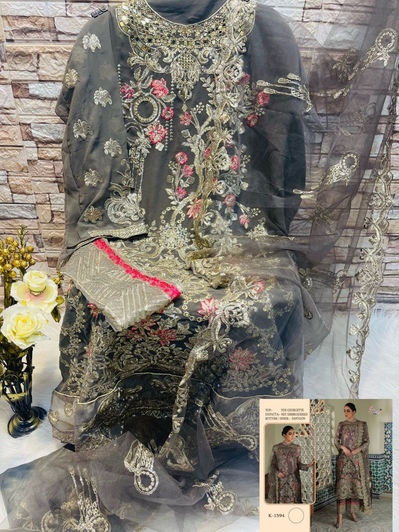 Shree Fabs K 1594 Georgette With Heavy Embroidery Work Stylish Designer Pakistani Party Wear Salwar Kameez