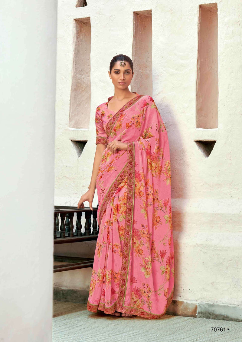 Shangrila Creation Kaalini  Georgette Stylish Sarees