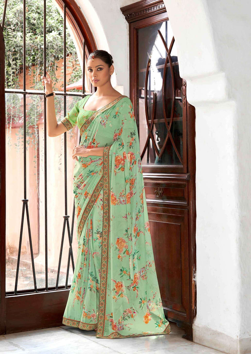 Shangrila Creation Kaalini  Georgette Stylish Sarees