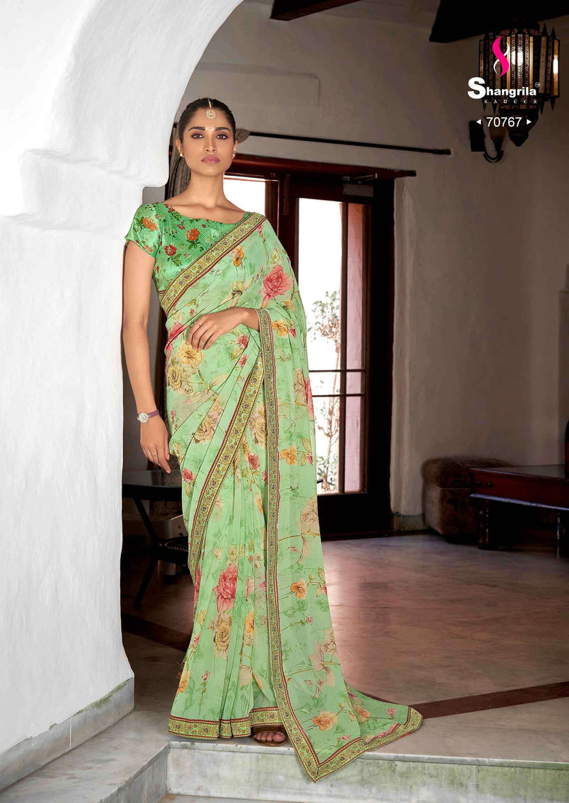 Shangrila Creation Kaalini  Georgette Stylish Sarees