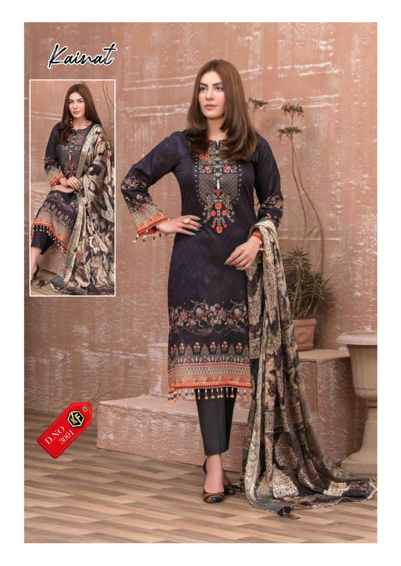 Keval Fab Kainat Luxury Lawn Collection Vol 3 Lawn Cotton Embroidered Party Wear Salwar Kameez
