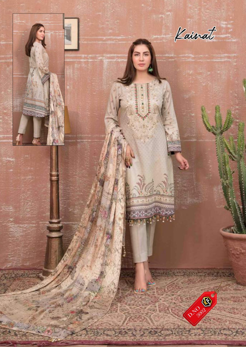 Keval Fab Kainat Luxury Lawn Collection Vol 3 Lawn Cotton Embroidered Party Wear Salwar Kameez
