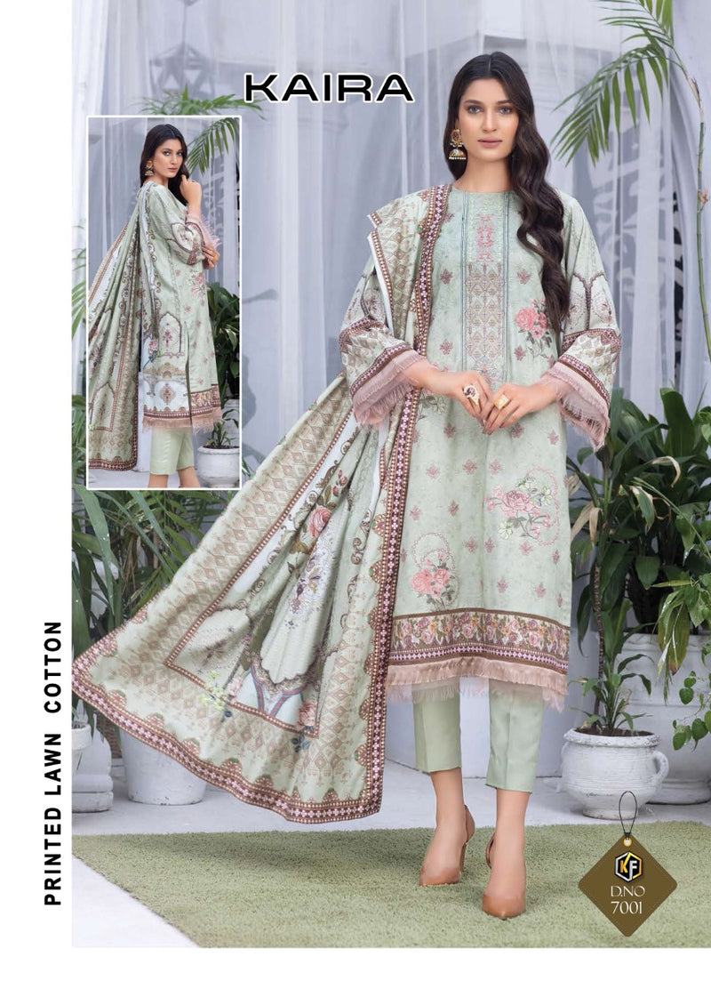 Keval Fab Kaira Vol 7 Lawn Cotton Pakistani Style Party Wear Salwar Suits With Digital Print