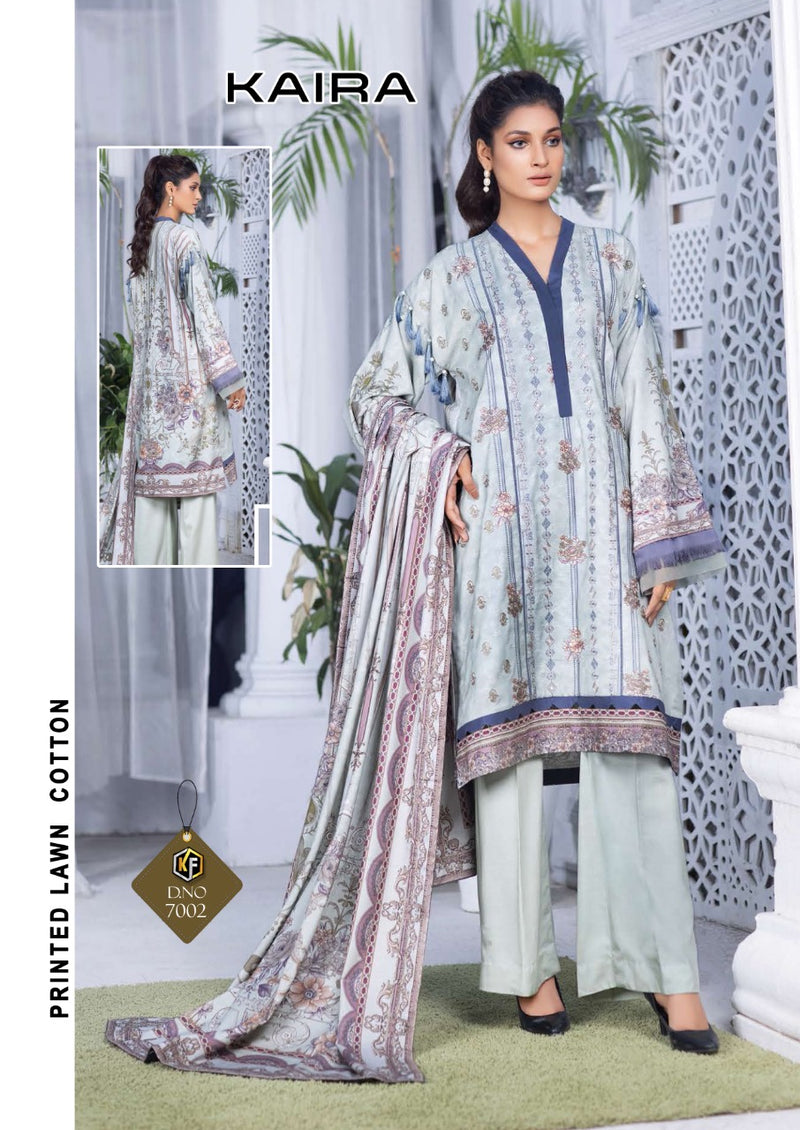 Keval Fab Kaira Vol 7 Lawn Cotton Pakistani Style Party Wear Salwar Suits With Digital Print