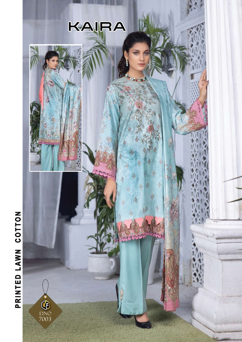 Keval Fab Kaira Vol 7 Lawn Cotton Pakistani Style Party Wear Salwar Suits With Digital Print