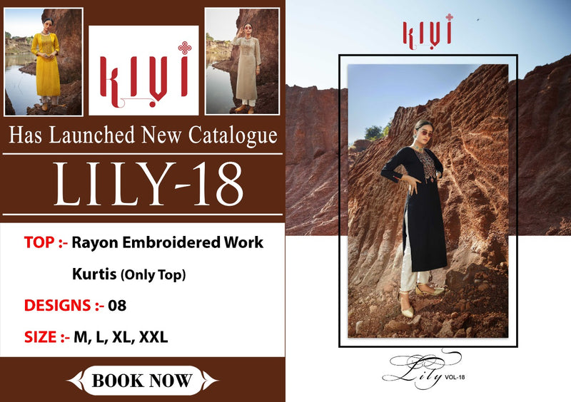 Kajree Fashion Lily Vol 8 Heavy With Embroidery Work Kurtis Rayon