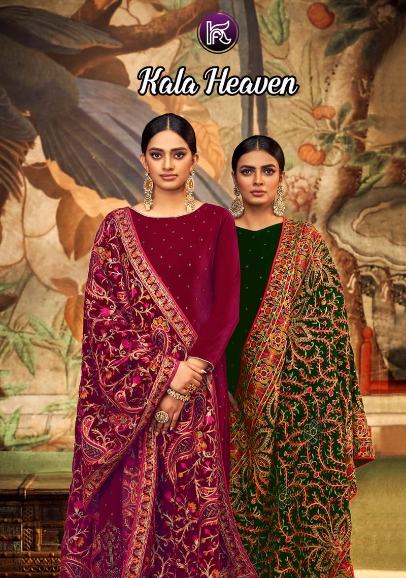 Kala Fashion Heaven Velvet With Heavy Embroidery Work Stylish Designer Festive Wear Salwar Kameez