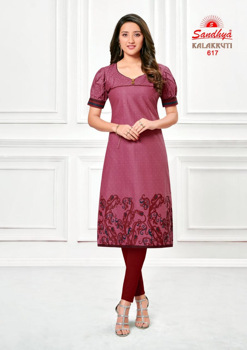 Shandhya Kalakurti Vol 20 Fabric Fancy Wear Kurti In Cotton
