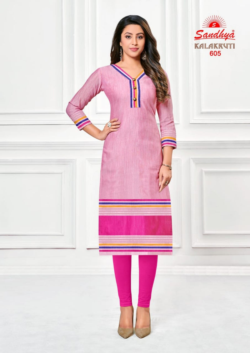 Shandhya Kalakurti Vol 20 Fabric Fancy Wear Kurti In Cotton