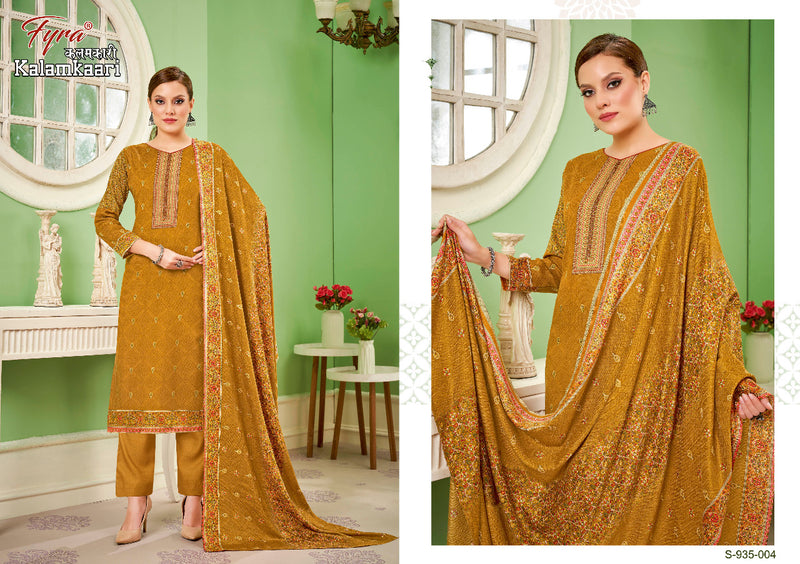 Fyra Kalamkaari Pashmina With Printed Work Stylish Designer Beautiful Fancy Festive Wear Salwar Kameez