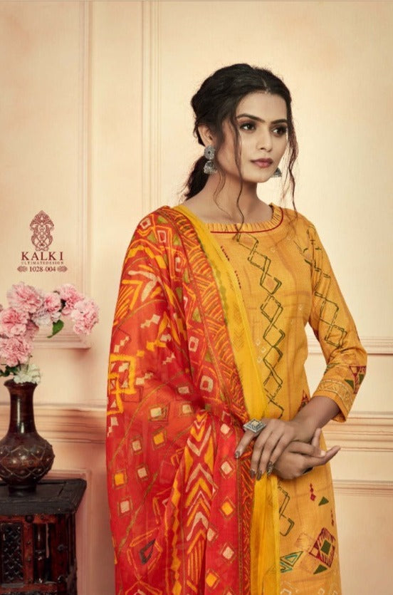 Romani Kalki Jam Cotton Festive Wear Salwar Suits With Digital Print