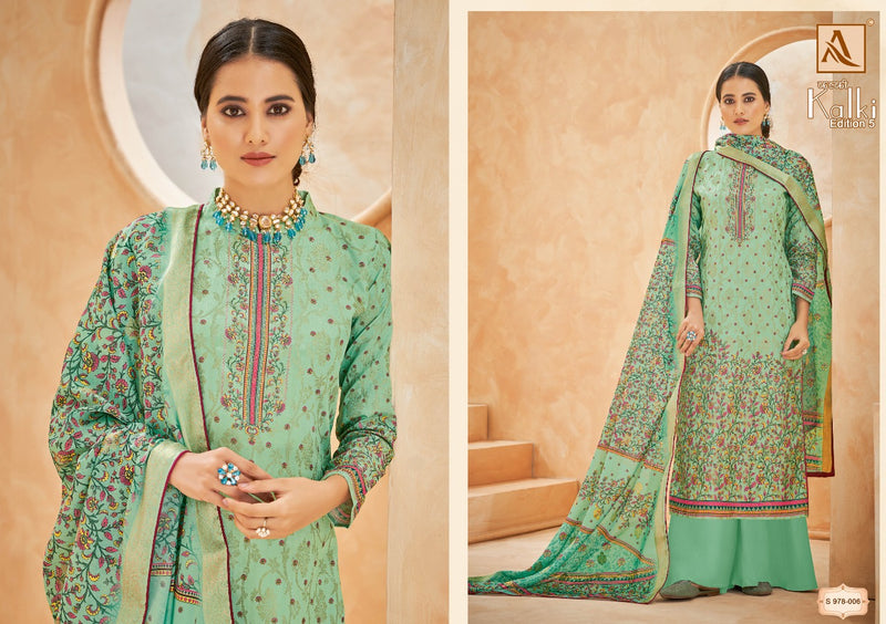 Alok Suit Kalki Edition Vol 5 Dola Jaquard With Embroidery Work Stylish Designer Fancy Salwar Kameez