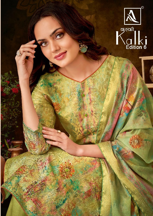 Alok Suit Kalki Edition Vol 6 Jacquard With Fancy Work Stylish Designer Attractive Look Salwar Kameez