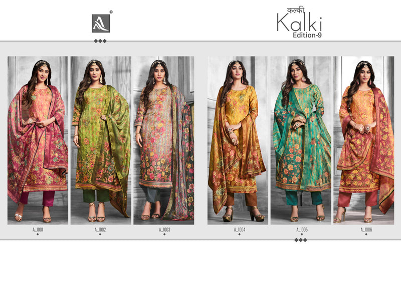 Alok Suits Kalki Edition Vol 9 Premium Hand Banarasi Dola Jacquard Digital Printed Swarovski Diamond Work Stylish Designer Salwar Suit