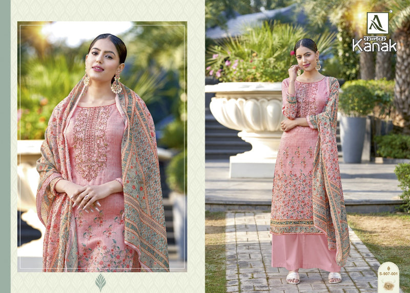Alok Suits Kanak Jam Cotton Embroidered Designer Party Wear Salwar Suits With Digital Print