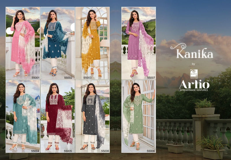 Kapil Trendz Kanika Rayon With Heavy Fancy Work Stylish Designer Fancy Wear Kurti