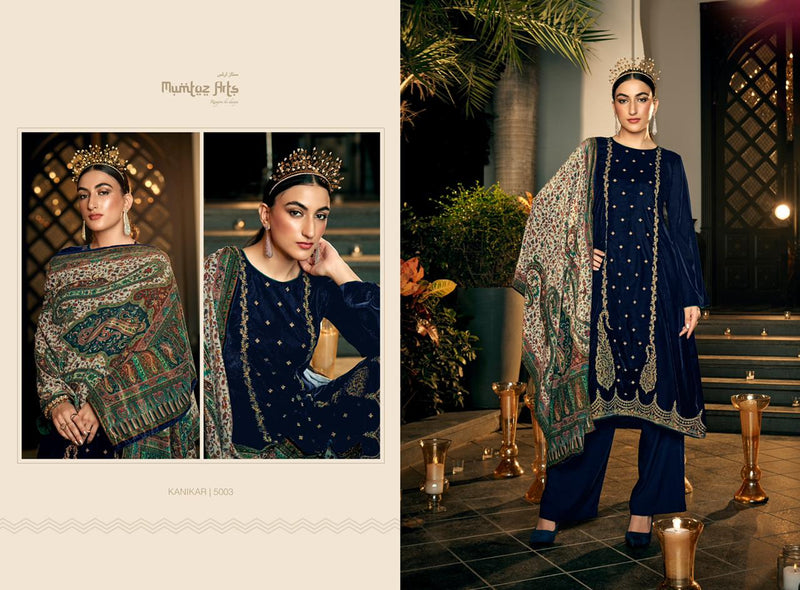 Mumtaz Kanikar Collection Velvet With Heavy Embroidery Work Stylish Designer Party Wear Salwar Kameez