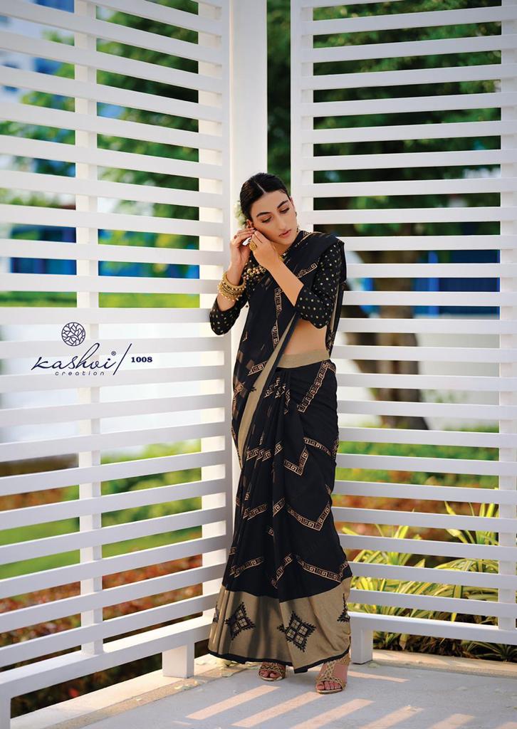 Kashvi Creation Kanishka Viscose Brasso Party Wear Sarees With Fancy Prints
