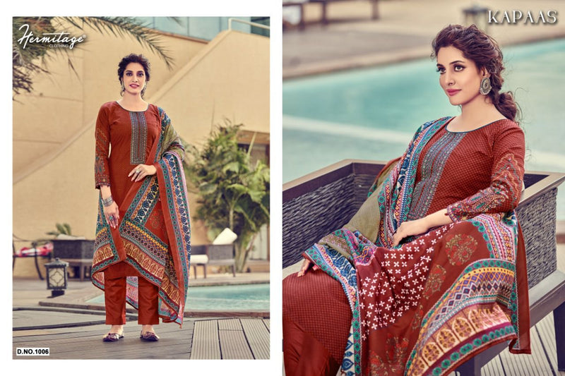 Hermitage Clothing Kapaas Lawn Cotton Embroidered Party Wear Salwar Suits