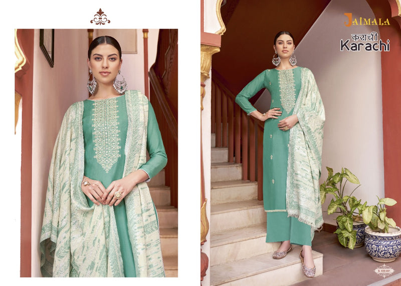 Alok Suits Jaimala Karachi Jam Cotton Embroidered Designer Party Wear Salwar Suits