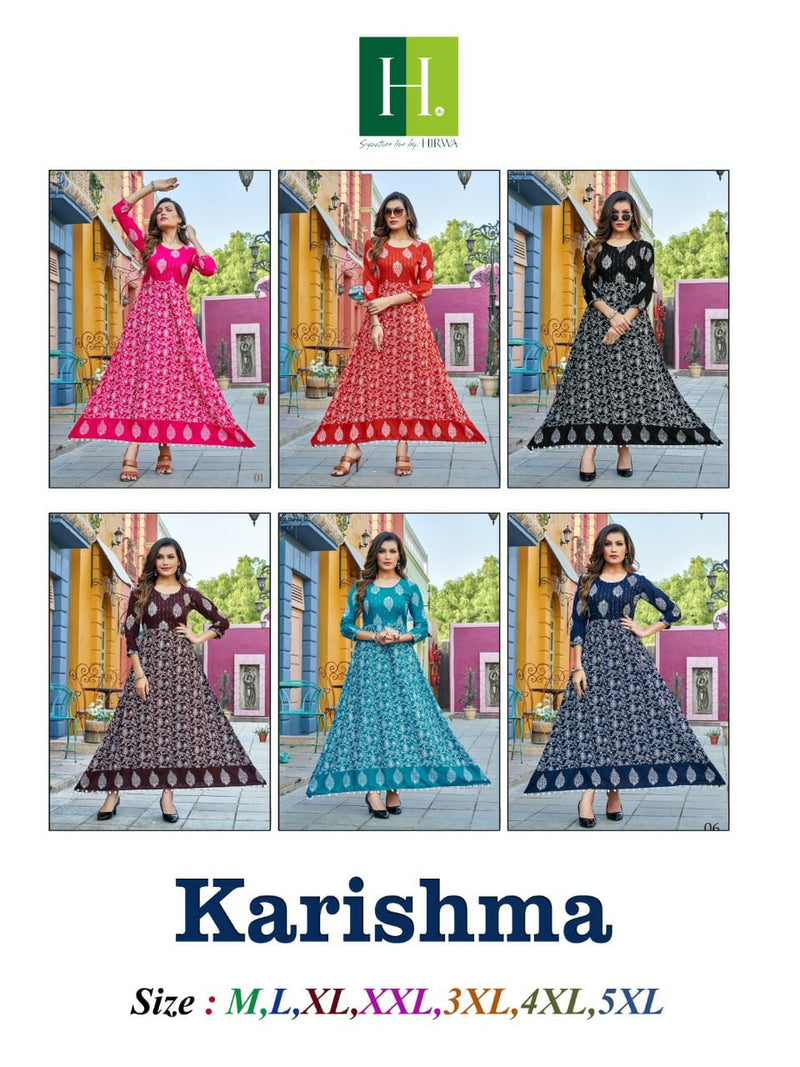 Hirwa Karishma Rayon With Beautiful Work Stylish Designer Attractive Look Fancy Long Gown