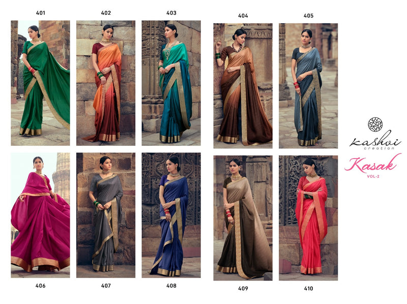 Kashvi Creation Kasak Vol 2 Vichitra Silk  Beautiful  Festive Wear Sarees