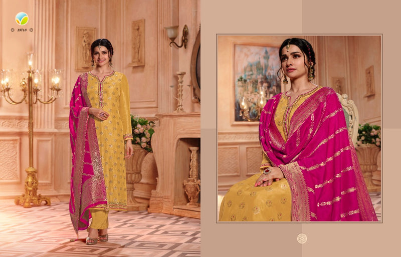 Vinay Fashion Kaseesh Zardosi Hitlist Dola Jacquard Beautiful Fetive Wear Salwar Suits