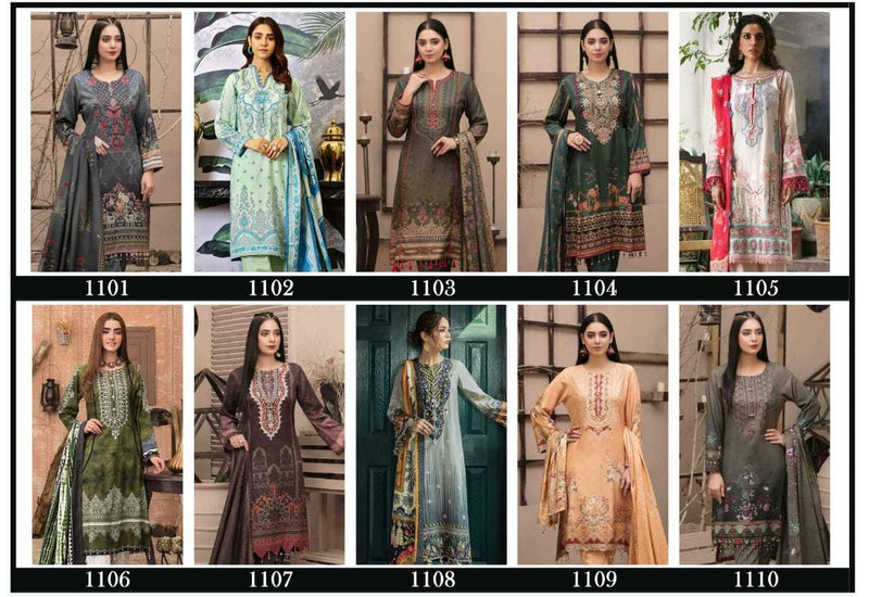 Tawakkal Fabrics Kashish Cotton Collection Cotton Printed Party Wear Salwar Suits