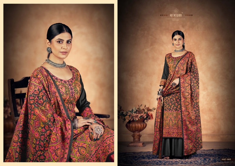 Romani Kashmiri Kali Pashmina With Printed Work Stylish Designer Attractive Look Salwar Kameez