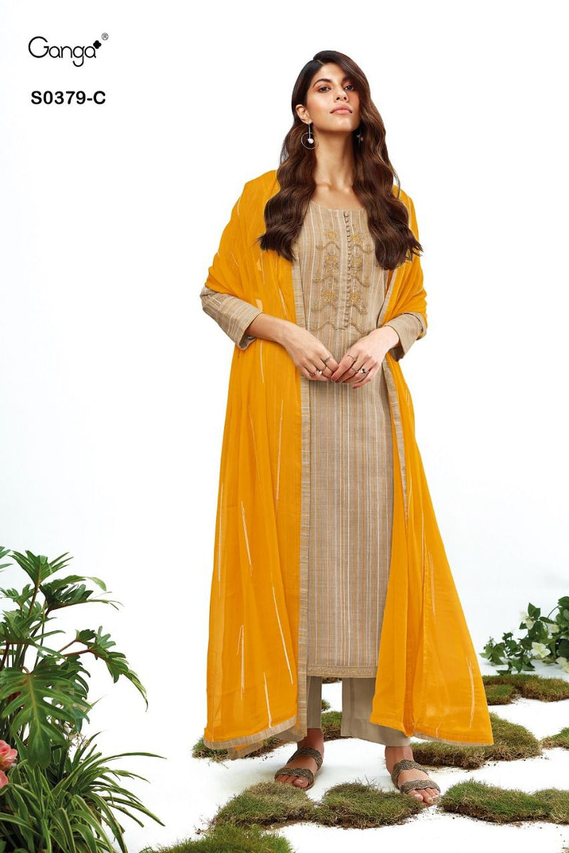 Ganga Kasumi S 0379 Pure Cotton With Beautiful Work Stylish Designer Festive Wear Long Gown